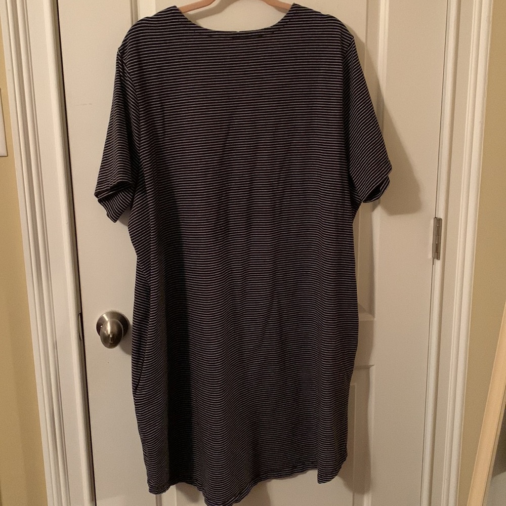 EUC Terra & Sky black&white striped midi stretchy dress w/pockets 3x(24W-26W) - Picture 8 of 11